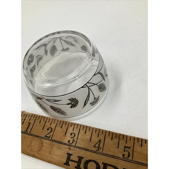 4 Libbey Silver Wheat Snack Fruit Bowls Set Vintage 3 1/2" Leaf Frosted Glass EU - Picture 8 of 8